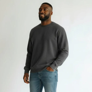 Pigment-Dyed Crewneck Sweatshirt – Washed Black-XS