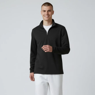 Half-Zip Pullover Jacket – Black-L